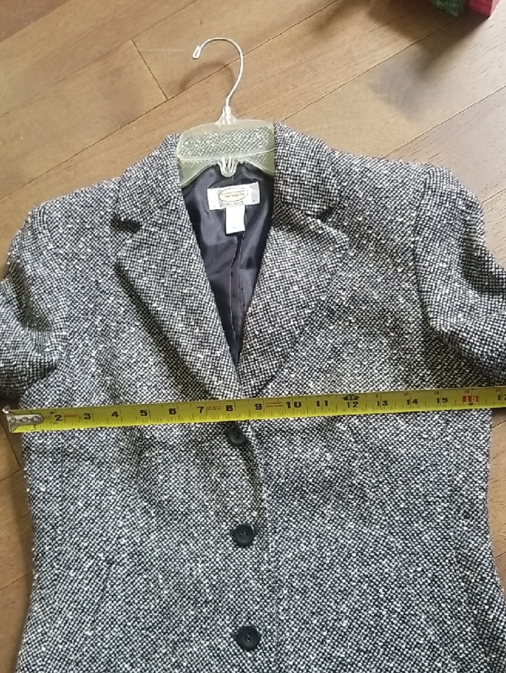 Talbots Black and White Tweed Petite Blazer - Picture 7 of 10